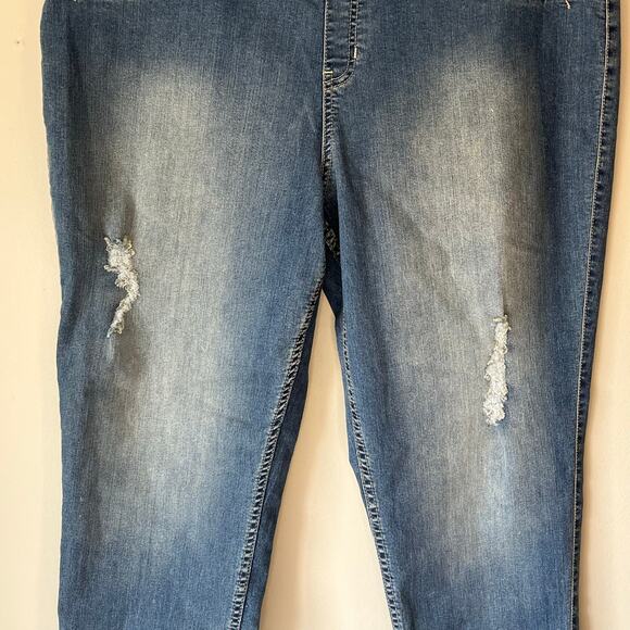 Lane Bryant Medium Wash Distressed Skinny Jeans Size 20 - Picture 7 of 11